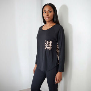 Leopard & Black Women Small Top